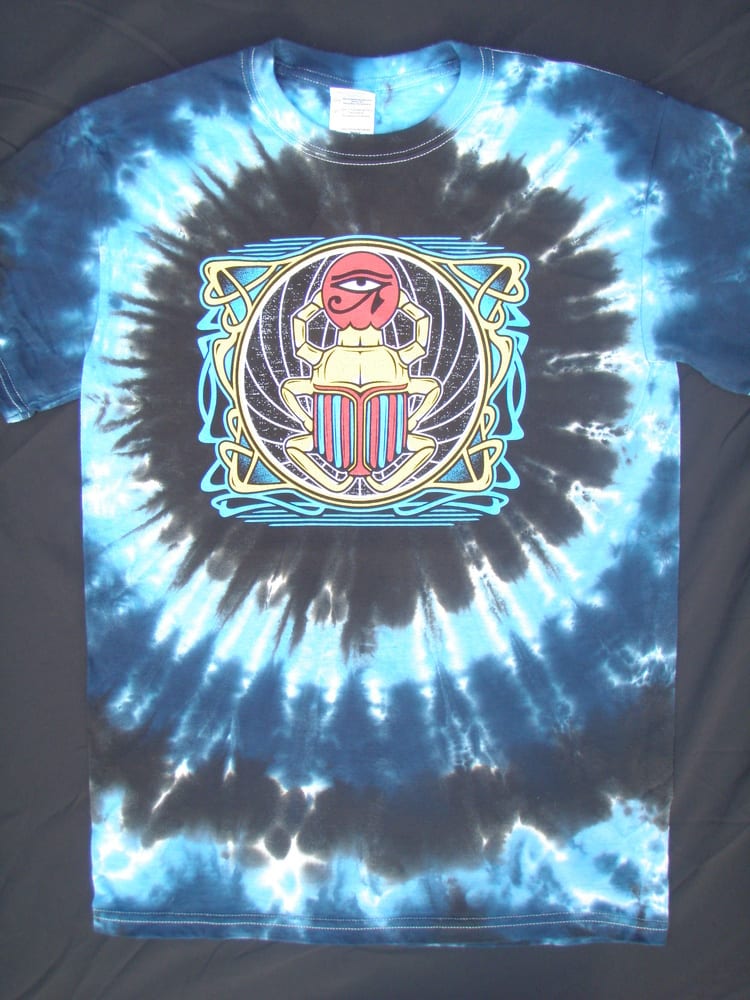 Egypt 78 Scarab tie-dyed tee shirt - Grateful Dead inspired - Image 2