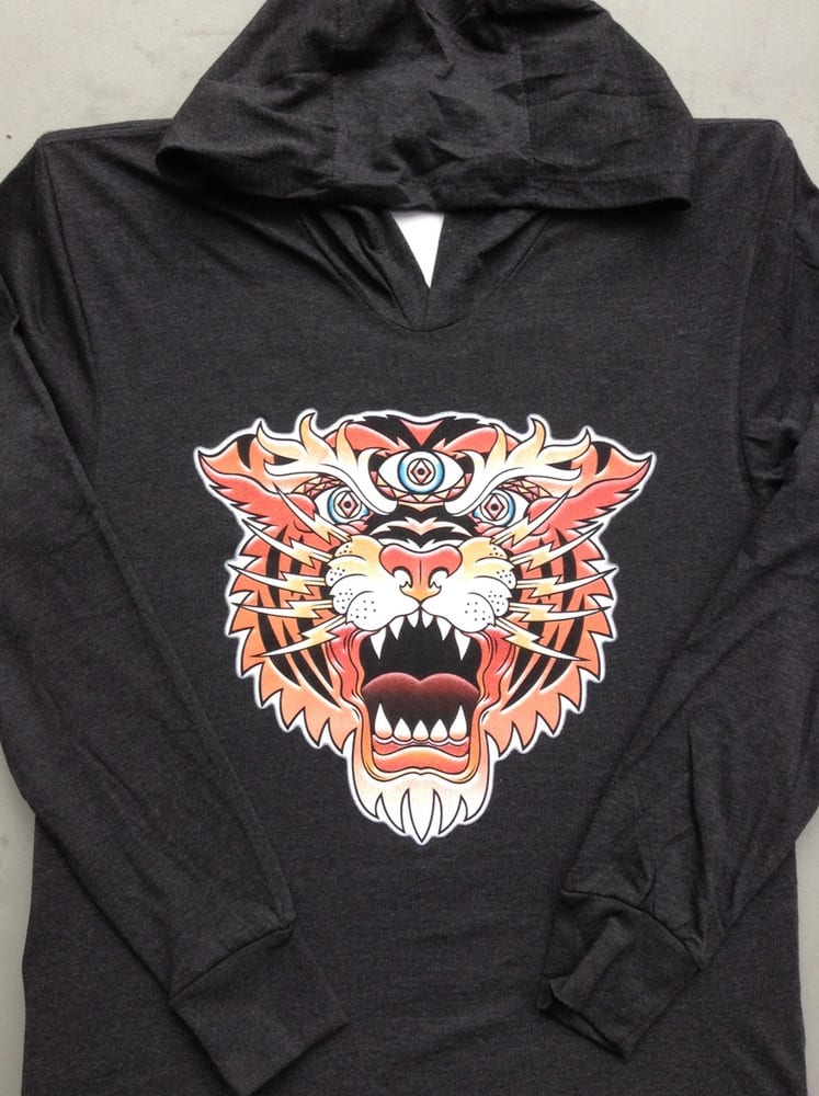 Tiger hooded long sleeve tee - Jerry Garcia inspired