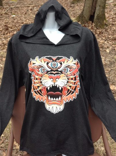 Tiger hooded long sleeve tee - Jerry Garcia inspired - Image 2