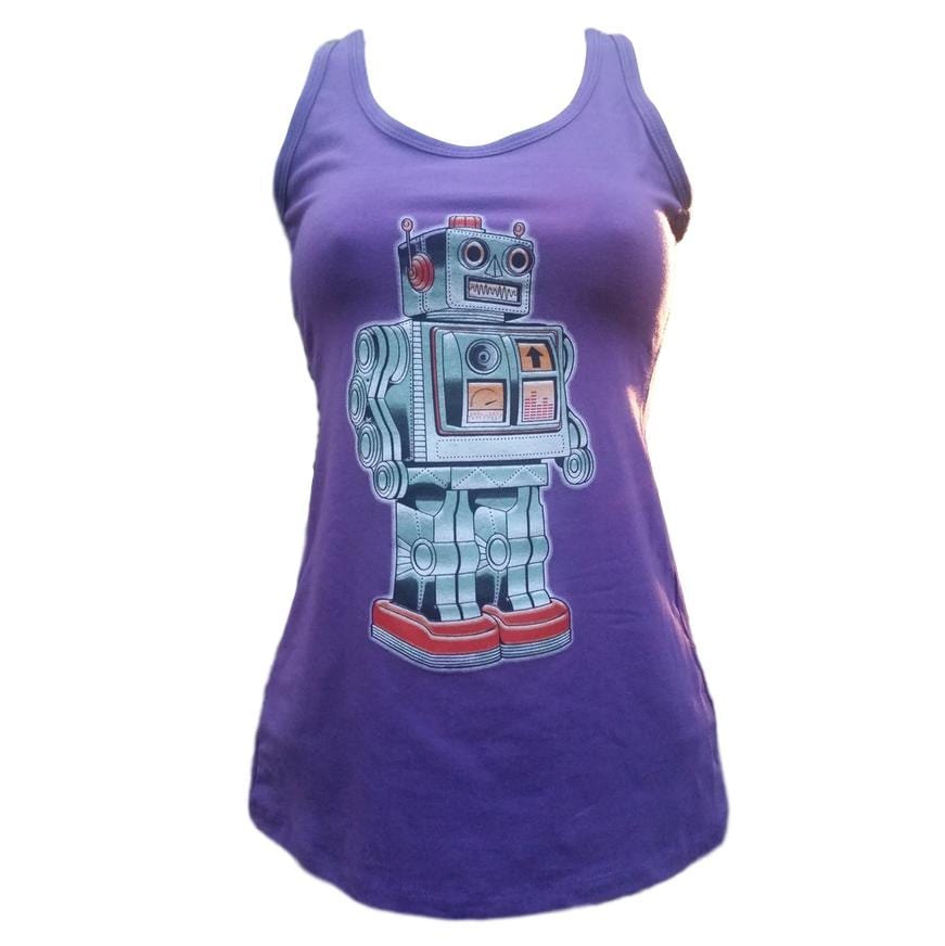trippy robot ladies tank top