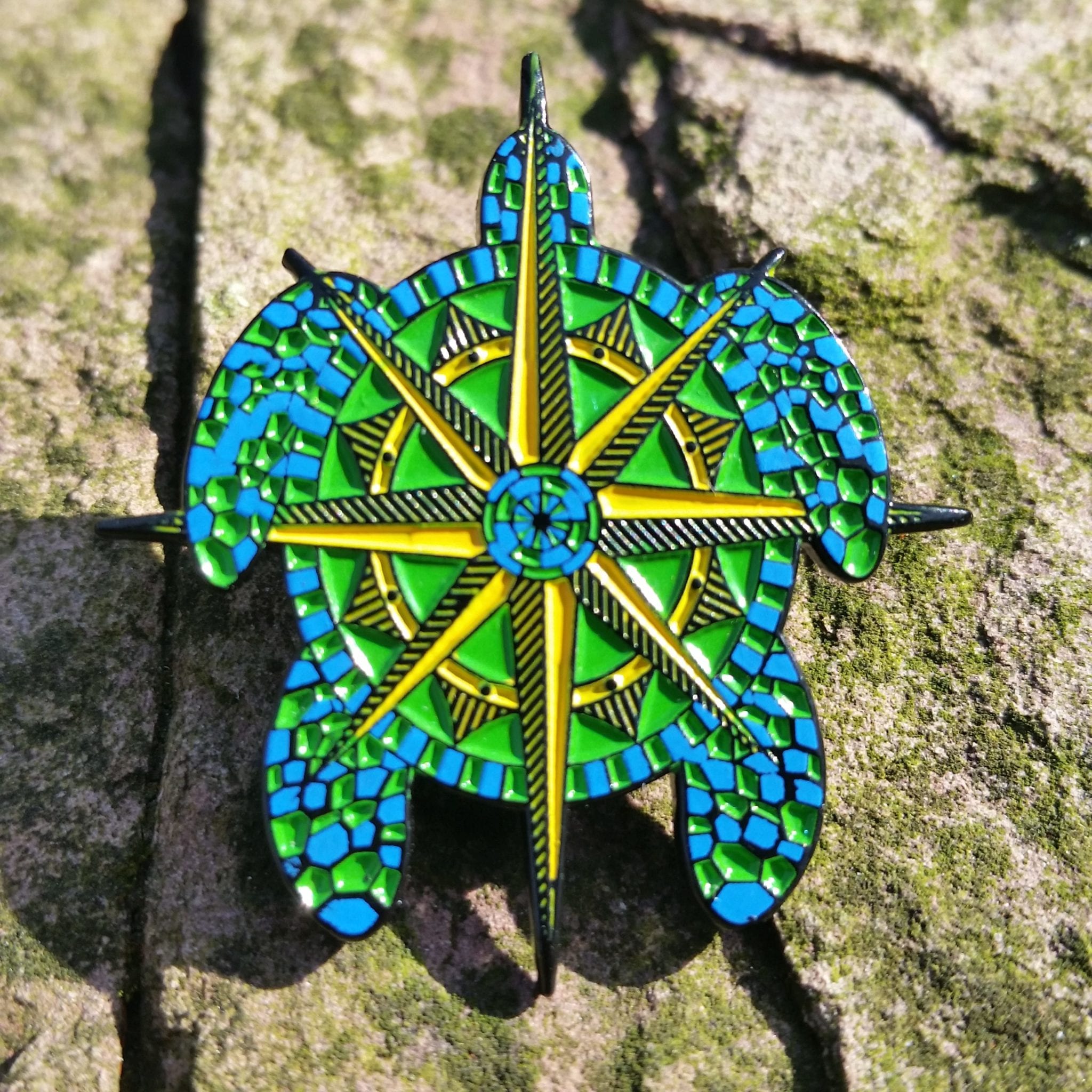 SALE Spirit Animals set of 4 pins - third eye bear, owl, terrapin, tiger - jambands, phish, LSD, owsley - Image 2
