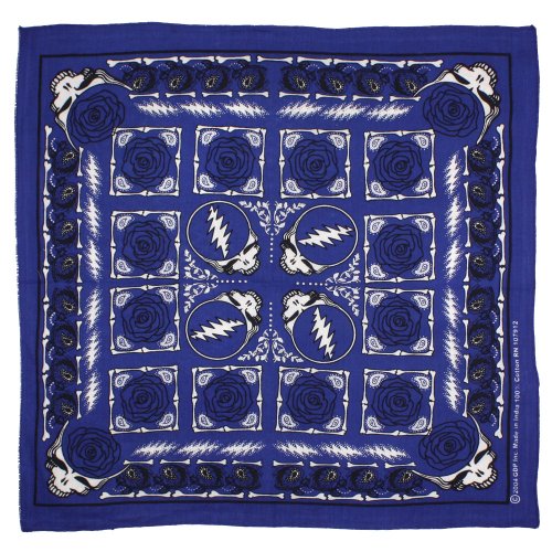 Grateful Dead bandana - Blue Steal Your Face / Roses kerchief