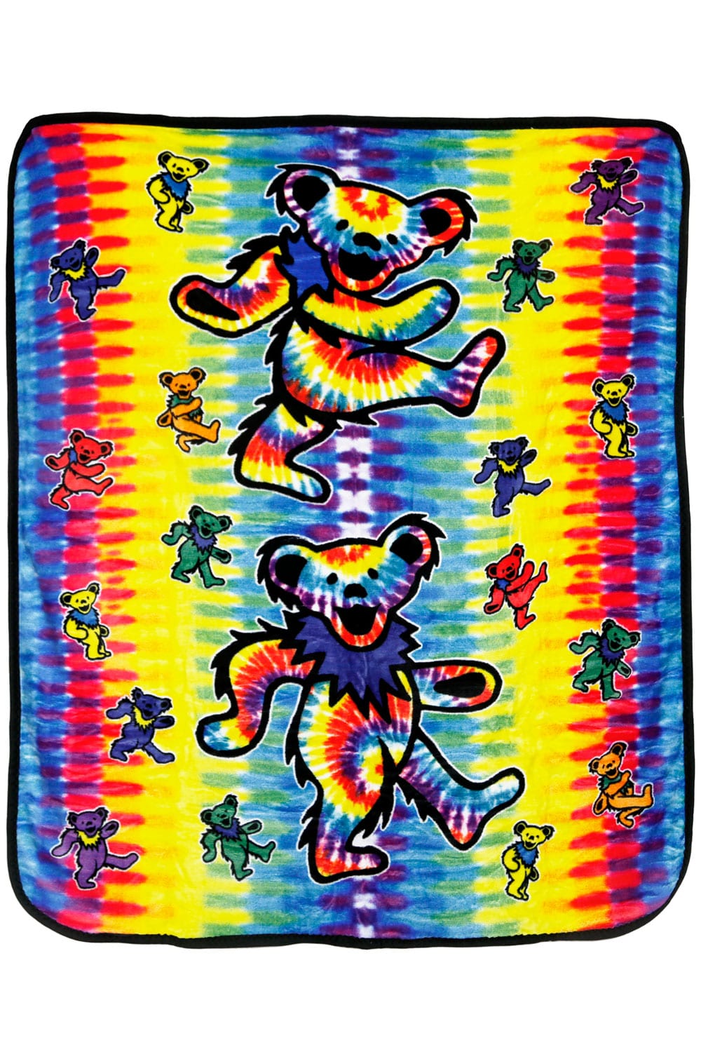 Rainbow dancing bears fleece blanket - licensed Grateful Dead throw